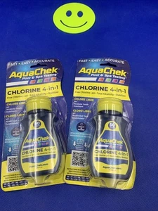 🔥2x AquaChek 511244A 4-IN-1 Chlorine Swimming Pool and Spa Test Strip - Picture 1 of 2