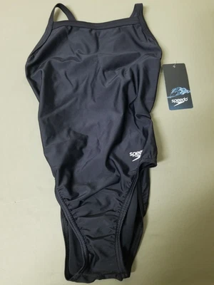 New Speedo Womens Powerflex Eco Black 1 Pc. Swimsuit. - Image 1 of 4