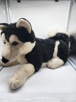 17" A&A Aurora Black & White Siberian Husky Plush Stuffed Animal Vintage  - Image 1 of 4