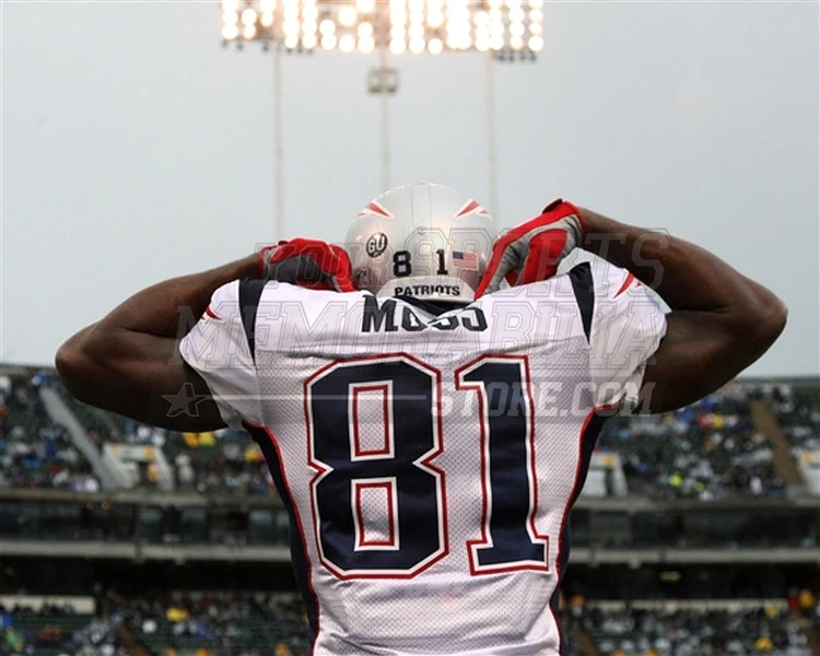 Randy Moss New England Patriots nombre en camiseta Moss 8x10 11x14 16x20 foto 759 Foto 1 de 1