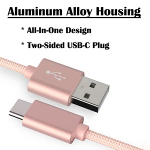 Braided USB Type-C Data Charger Adapter Cable For Samsung Galaxy F13 M13 5G M53 - Picture 1 of 13