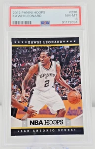KAWHI LEONARD ~ 2012 Panini Hoops Base Rookie Card #236 RC 🔥 PSA 8 NM-MT Spurs - Picture 1 of 2