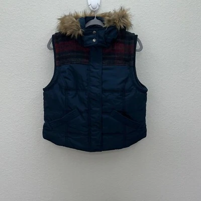 Кофейня полный молнии искусственного меха капюшон клетку зимние пуховик жилет женщин sz большой новый - Изображение 1 из 4