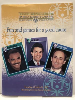 Houston Chronicle Celebrity Program 91 Ken Caminiti Bruce Matthews Multi Signed - Image 1 of 4