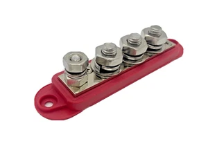 Red VTE 4 Point Terminal Busbar 210 Amps Stainless Steel Posts - 7704N0N02 - Picture 1 of 3