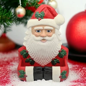 Scatola porta lettere posta hobbista ceramica Babbo Natale rosso natalizio rovere - Foto 1 di 9