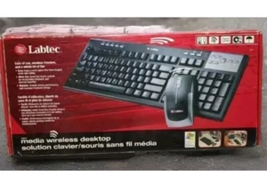 New Open Box Complete Labtec Media Wireless Desktop Keyboard & Mouse Set - Picture 1 of 10