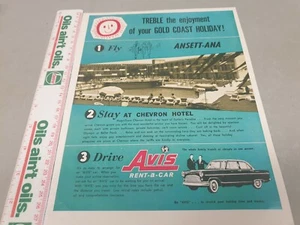 1956 FORD CONSUL Avis Ansett Chevron Hotel Original  Australian Sales Advert  - Picture 1 of 1