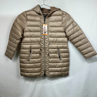 Kenneth Cole Women Khaki Puffer Jacket Midi Hood quilted, XXL - Image 1 of 4