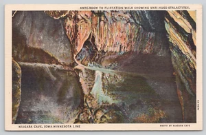 Postal Ante Room to Flirtation Walk Stalactites Niagara Cave Harmony Minnesota - Imagen 1 de 2