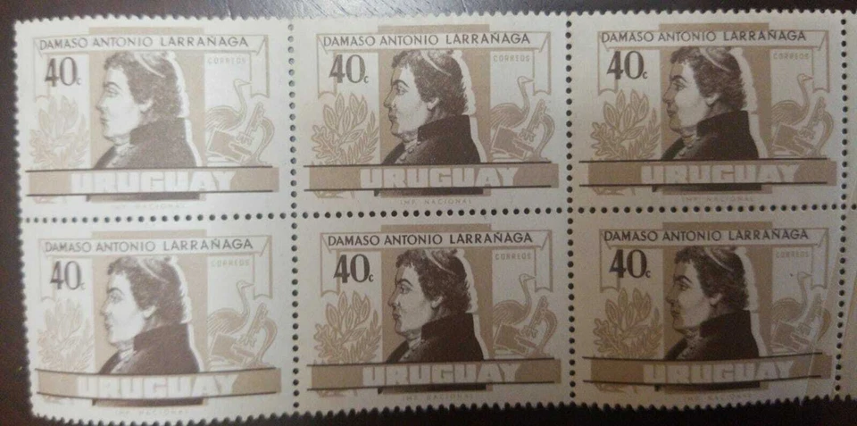 O) 1963 URUGUAY,ERROR, DAMASO LARRAÑAGA - SC 694 40c - PROFESOR -ESCRITOR Y FOU Foto 1 de 1