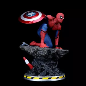 Captain America Figur 1/4 Spider Man mit Schild Statue GK Modell Statue Sammeln - Bild 1 von 7