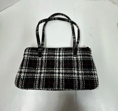 Bolso de Hombro Cartera Vera Bradley Edición Limitada Negro Tweed a Cuadros Este Oeste Foto 1 de 4