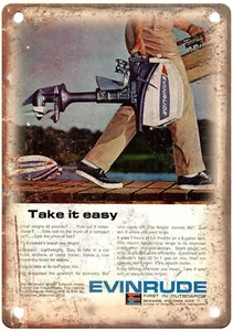 Vintage Ad 1965 EVINRUDE OUTBOARD Motor Reproduction Metal Sign L226 - Picture 1 of 1