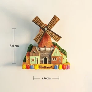 Magnete frigorifero frigorifero souvenir da viaggio turistico Olanda Paesi Bassi 3D resina - Foto 1 di 5