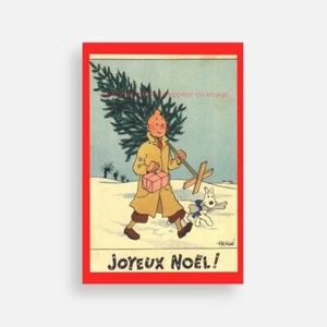 POSTCARD Print / Hergé / Tintin / Joyeux Noel - Picture 1 of 2