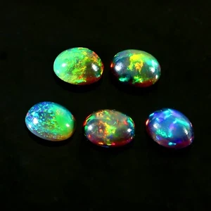 Opal Cabochon - Regenbogenopal - Feueropal Cabochon - Äthiopischer Opal - Lot -5 - Bild 1 von 6