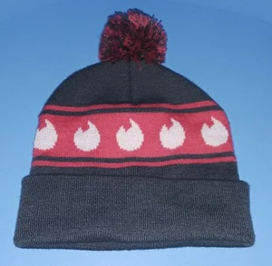 TINDER "SWIPE RIGHT" Gray & Pink Beanie w/ Logo and Pom - NEW, RARE PROMO  - Picture 1 of 3