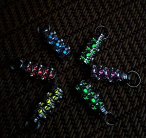 New TC4 Titanium Luminous Paracord Beads Key Chain Pendant Necklace Pendants - Picture 1 of 24