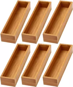Bamboo Drawer Organizer Storage Box for Kitchen Drawer, Junk Drawer, Office, Bed - Picture 1 of 12