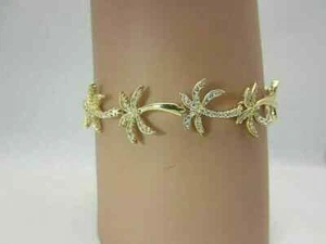 Pulsera redonda de moissanita de 3,00 quilates para mujer enchapada en oro amarillo 14 K - Imagen 1 de 4