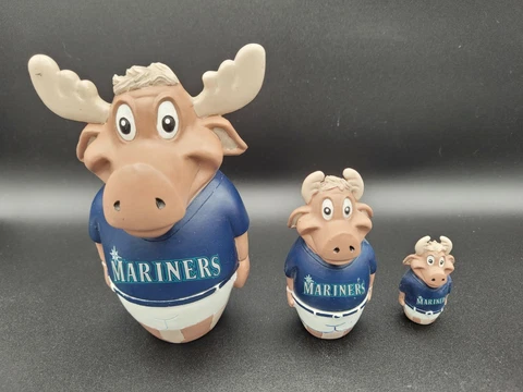 Seattle Mariners Moose Stackable Nesting Dolls Limited Edition Baseball Mascot Cover