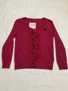 Abercrombie Kids Size Large Girls Ruffle Lace Button Up Cardigan - Picture 1 of 8