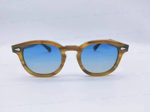 MOSCOT Lemtosh BLONDE Frame Blue Lenses Sun Glasses W/ METAL NOSE 49mm - Picture 1 of 6