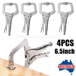 4pcs Heavy Duty Steel 6.5" C-Clamps Mig Welding Locking Plier Vice Grip - Picture 1 of 10