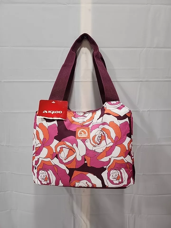 Igloo Cooler Insulated Leftover Tote Bag 9 Cans - Navy Blue Ornate Tile