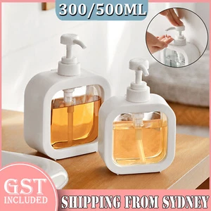 300ml/500ml Plastic Liquid Shampoo Soap Dispenser Hand Wash Pump Bottle White AU - Picture 1 of 15
