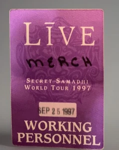 Unused LIVE All Access working Pass Sticker TAMPA, FL September 25, 1997 - Picture 1 of 2