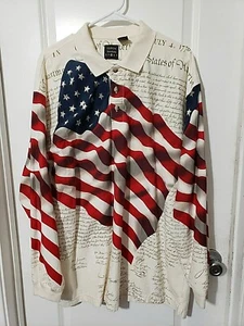 July 4th Cotton Traders Sport Polo Shirt Size XL Fourth of July American Flag - Picture 1 of 12