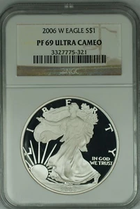 2006-W American Proof Silver Eagle $1 NGC PF 69 Ultra Cameo (49) - Picture 1 of 2