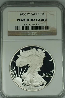 2006-W American Proof Silver Eagle $1 NGC PF 69 Ultra Cameo (49) - Image 1 of 2