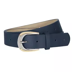 Women's Leather Belt Fashion Gold Silver Buckle Dress Pants Jeans Casual - Picture 1 of 6