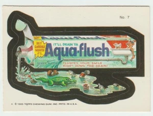 Wacky Packages 1985 Topps Sticker #7 Aqua-Flush Toothpaste - Imagen 1 de 2