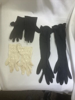 De colección 3 Guantes Mujer 1 Opra Longitud 1 Longitud Muñeca Negro 1 Encaje Longitud Muñeca Blanco Foto 1 de 4