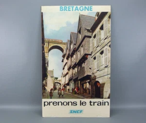 Publicité SNCF d'époque, Tourisme "BRETAGNE", 1970, 30X40 cm, Train, beg. - Picture 1 of 4