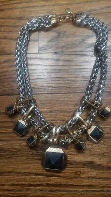 Pre-owned Zara Black Chunky Necklace Women’s Statement Bib Necklace 16” - Image 1 of 3