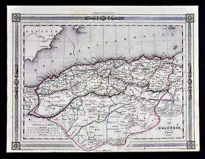 1846 Bocage Map - French Algeria Algeirs Alger Oran Constantine North Africa - Picture 1 of 2