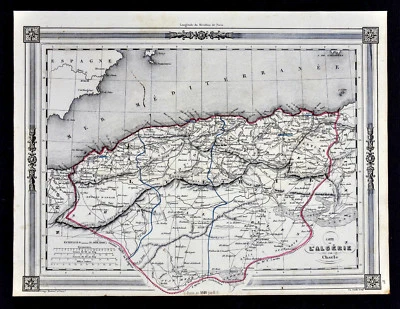 1846 Bocage Map - French Algeria Algeirs Alger Oran Constantine North Africa - Image 1 of 2