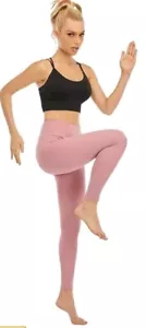 Yoga Pants With Pockets Fir Women Leggings With Pockets High Waist Tummy Control - Picture 1 of 4