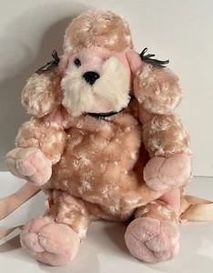 Pink Poodle Plush Backpack 18” Aurora Dog Bag Adjustable Straps w/ Collar - Picture 1 of 7