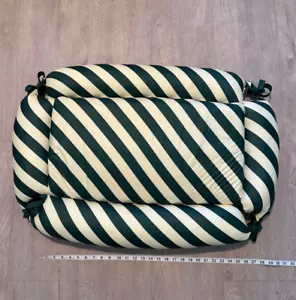 Poldo Dog Couture x Zen Dog Pet Bed 27 x 14 inches Green Striped Made in Italy - Picture 1 of 5