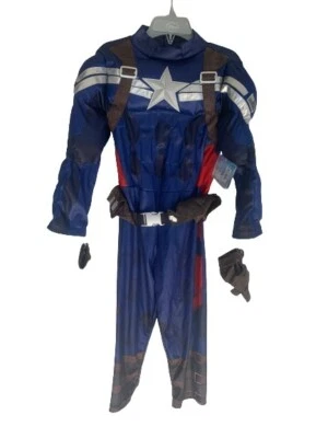 NEW Disney Store Boys Captain America Costume Size 4 Muscle Suit - Image 1 of 2