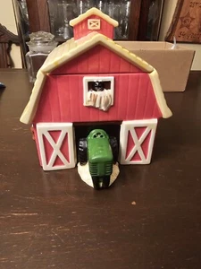 John Deere Tractor & Barn Cookie Jar 2006 Ceramic New No Box - Picture 1 of 11