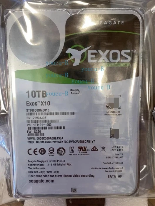 Seagate Exos X10 10TB ST10000NM0016 7.2K 256MB 3.5" SATA Enterprise Hard Drive - Image 1 of 4