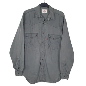 LEVIS Grey Shirt Denim Long Sleeve Cotton Mens M - Picture 1 of 5