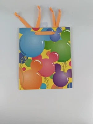 Disney Store Mickey Head Globo Colorido Bolsa de Regalo Pequeña/Mediana 8x9.5 Totalmente Nueva  Foto 1 de 4